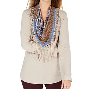 Style & Co. Sz S Womens Beige Solid Pullover Top